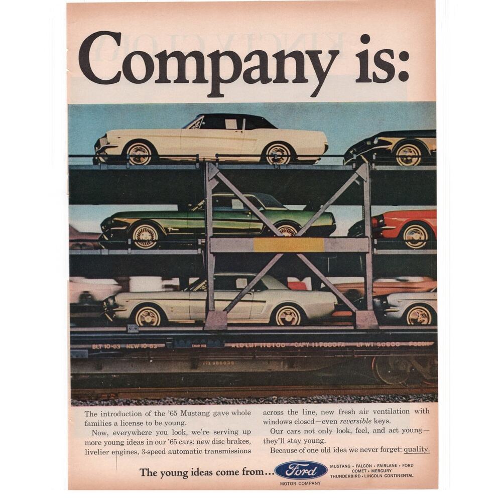 Ford Mustang Magazine Advertisement 1965 Vintage Color Classic Muscle Car